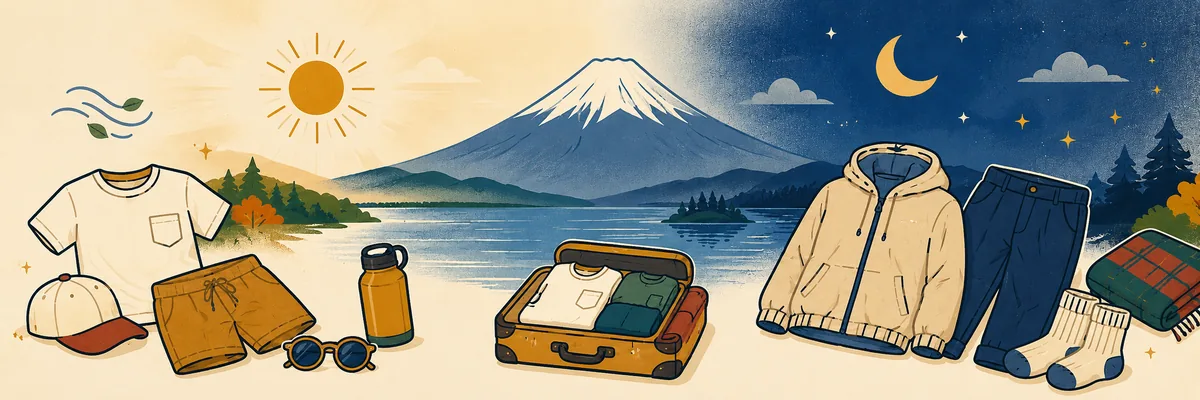 日中は半袖・夜は上着。日中と夜の服装の目安